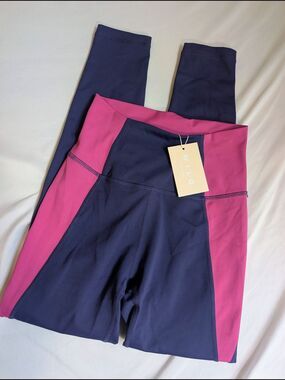 NWT Wilo The Label Two-Tone Purple & Magenta High-Waist Leggings